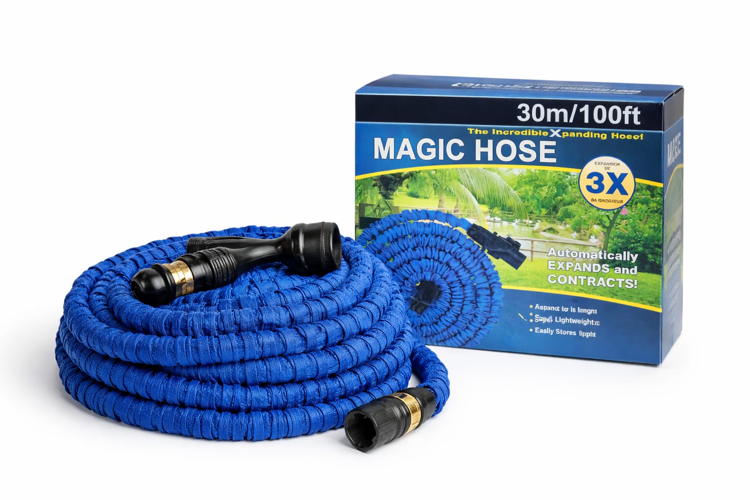 Flexibler Gartenschlauch 30 m mit Sprühdüse